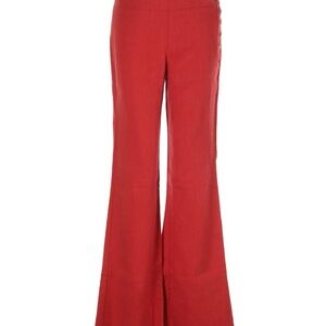 Elevenses X Anthropologie Coral Red Flare Linen Pants